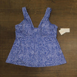 Raisins Curve Plus Tanzania Printed Plunge-Neck Tankini Swim Top Slate Blue 18W