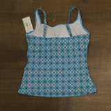 Swim Solutions Printed Tummy-Control Tankini Swim Top Tile Together Blue 16