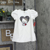 Hello Kitty Girls Lined A-Line Sheath Dress with Faux Fur Collar Off White 4T