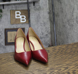 Michael Michael Kors Womens Luna Mid Pumps Heels 40F4LUMP3L Deep Red 8M