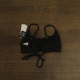 Salt + Cove Juniors Rib Scrunch Scoop-Neck Bikini Swim Top SC251005BT Black S
