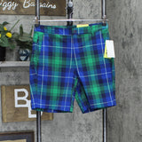 All In Motion Men's Plaid Golf Shorts 8" 87206075 Blue Green Plaid 30