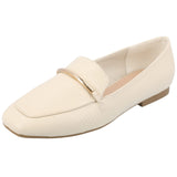 Journee Collection Topline Square Toe Slip-On Block Heel Ivory Off White 8.5W