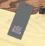 Wild Fable Womens Short Sleeve Double V-Neck Ribbed T Shirt Top Light Yellow L