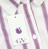 Gloria Vanderbilt Daisy Short Sleeve High-Low Button-Down Shirt Vintage White 3X