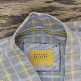 Robert Talbott Carmel Mens Plaid Button Up Long Sleeve Shirt Blue Gold Multi L