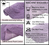 Home Weavers Double Ruffle Collection Bathroom Rugs 4-Piece Set Purple Standard