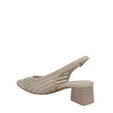 Franco Sarto Pump Faux Leather Woven Alabaster Off White MISMATCH (7.5M/8M)