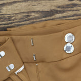 Calvin Klein Petite Solid Lux High-Rise Wide Leg Pants T42PL994 Luggage Brown 4P