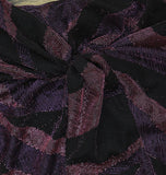 Siena Womens V Neck Metallic Side-Twist Long-Sleeve Dress Purple Multi 0