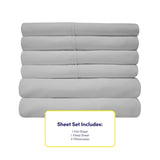 Sweet Home Collection Count Sheets Set with Pillow Cases Silver Gray Queen