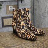A New Day Tigris Block Heel Ankle Boots 94568629 Tiger Print Brown Multi 8.5M