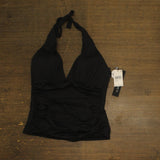 La Blanca Standard Island Goddess Halter Tankini Swimsuit Top Black Noire 12