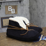 Isotoner Recycled Rory Bootie Slippers with Faux Fur Lining Black XL (9.5-10.5)