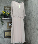 J Kara Womens Geometrical Beading 3/4 Sleeve Mock Flare Dress Blush Multi Pink 6