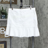 Michael by Michael Kors Womens Flounce Denim Skirt MS27F6T94L White 12