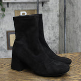 A New Day Womens Suede Block Heels Booties Boots 1669b251aab360 Black 7M