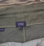 NYDJ Womens Petite Drawstring Cargo Shorts PMST8169-313 Most Green 14P