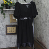 S.L. Fashions Satin Trim Sequin Embellished Dress Black 18
