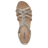Lifestride Womens Miami Wedge Sandal J3855S1 Platino Gold 9W