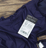 Lauren Ralph Lauren Ring Over The Shoulder One Piece Swimsuit Dark Navy Blue 8