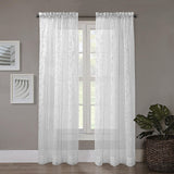 Regal Home Embroidered Voile Sheer Rod Pocket Single Curtain Panel White 54 x 84