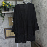 Raviya Lace-Inset Eyelet-Flounce Cover-Up 76301X Black 1X