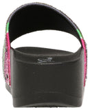 Wild Pair Women Caroletta 2 Rhinestone Slide Sandals Watermelon Bling Black 9.5M