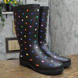 Sugar Women's Raffle Printed Rain Boot RAFFLE4 Black Fiesta Dot 9M