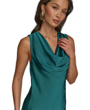 Donna Karan Womens Cowlneck Slip Gown Dress Evening KA5B12P3 Lawn Green 16