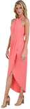 Julia Jordan Womens Knot-Neck Midi Halter Dress JJ38691 Melon Pink 14