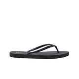 Reef Womens Thong Seaside Twist Flip Flop CJ3606 Black 8M