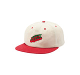 Monte's Fine Foods Tomato Vine Baseball Snapback Hat Khaki / Red