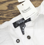 Aqua Womens Snap Front Western Tencel Twill Shirt WTT-23911N White M