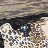 INC International Concepts Shortie Pajama Set 2-Piece Mixed Animal Brown M