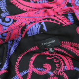 Tahari ASL Womens Printed Faux-Wrap Dress DEM643-T4 Black Cobalt 10