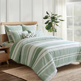 Levtex Home Pickford Cotton 3-Piece Duvet Cover Set L19133QDS Green Full / Queen