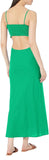 Nia Womens Spaghetti Strap Chamomile Dress Kelly Green M