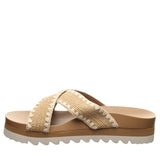 Bearpaw Carina Platform Slide Sandal 1009136951 Natural Brown 9M