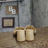 A New Day Womens Arden Raffia Ornamented Block Heels 93320203 Tan Brown 6.5M