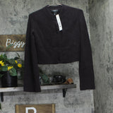 Aqua Womens 100% Cashmere Cropped Wide Sleeve Crewneck Cardigan Dark Brown 2XS