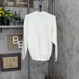 A&M Collection Womens Rolled Neck Chunky Knit Acrylic Sweater White L