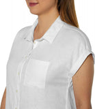 Orvis Womens Linen Blend Button Up Shirt 1758407 White 2XL