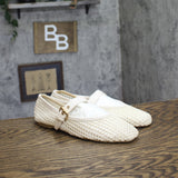 DV Dolce Vita Womens Woven Mulaney Strap Ballet Flat Ivory Off White 8.5M