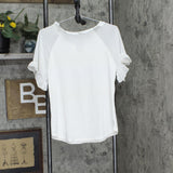 Ny Collection Womens Petite Chiffon Short Ruffled Sleeve Crepe Knit Top PCKU2470
