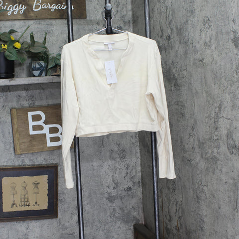 Isabel Maternity By Ingrid & Isabel Maternity Ribbed Top Cream Off White L