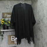 Style & Co. Womens Solid Ribbed Toggle Topper Chunky Fuzzy SC4642501 Black