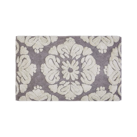 Better Trends Tufted Medallion Bath Rug BAME2134GRNA Gray / Natural Brown 21x34