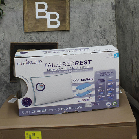 IntelliSLEEP Change Adjustable Comfort Hybrid Bed Pillow White Standard Queen