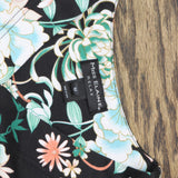 Miss Elaine Womens Short-Sleeve Floral Snap Front Nightgown Gown Black Floral M